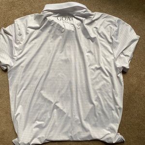 GOAT USA Golf Polo Shirt  Striped Short Sleeve Men's Size X Large White Xl